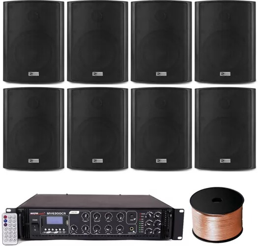 Sistem audio terasa cu 8 boxe BC50V Negre Bluetooth USB 180W