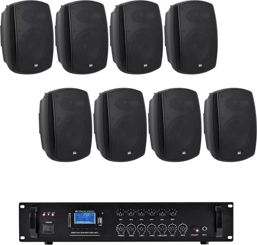 Sistem Sonorizare Hotel 240W Bluetooth USB FM negru