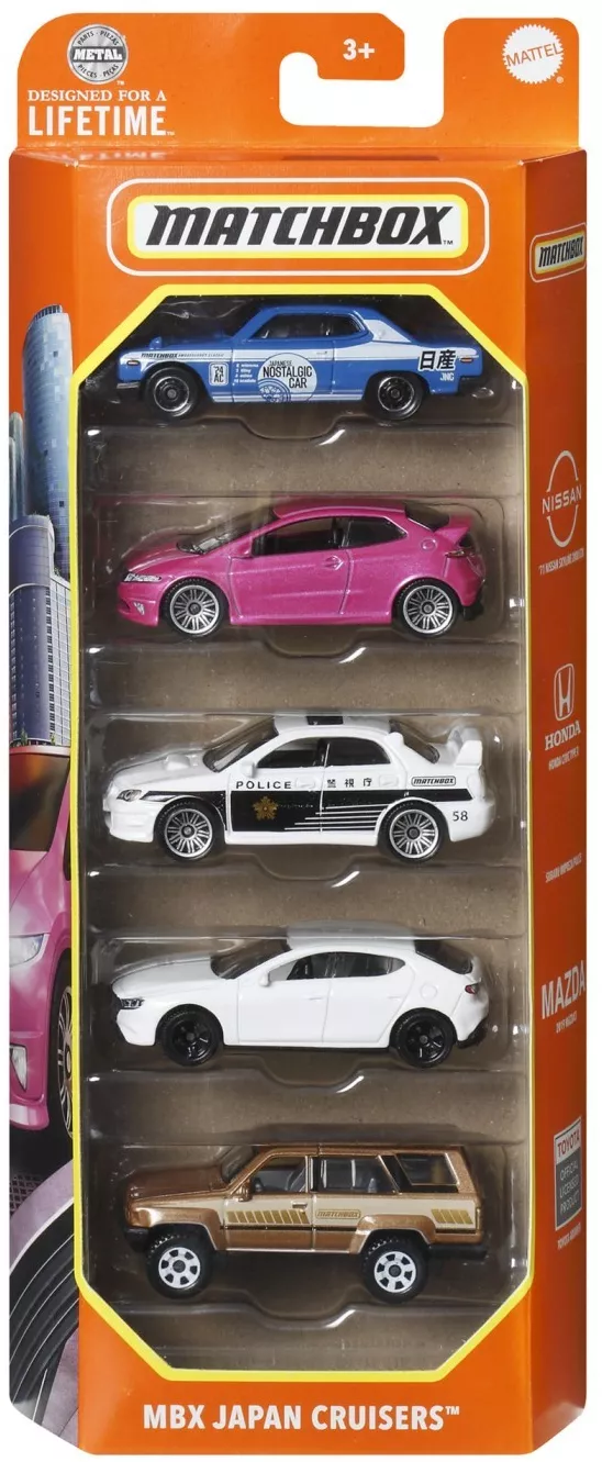 MATCHBOX SET 5 MASINUTE METALICE MBX JAPAN CRUISERS SCARA 1 64