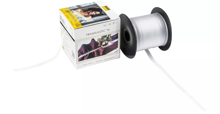 Iron Board Cover With Padding 9mm Framilastic Transparent Elastic PU Tape 5m Clear - Vilene Sewing Craft Tape Elasticated Board Cover