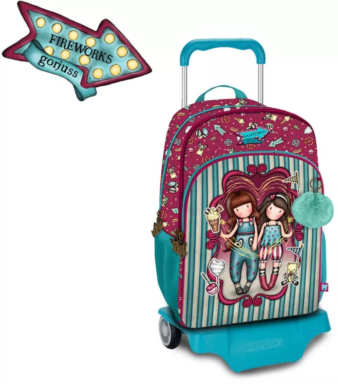 SANTORO Gorjuss Fairground Fireworks Backpack - 2 Zip, Adaptable To Trolley, Multicolored - View #5