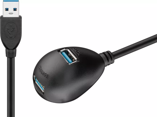Goobay 93894 3 Port USB 2.0 Hi Speed In-Desk HUB + Audio