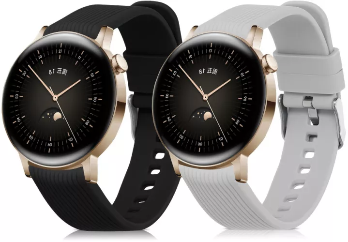 Set 2 Curele pentru Huawei Watch GT 3 42mm kwmobile Silicon Negru