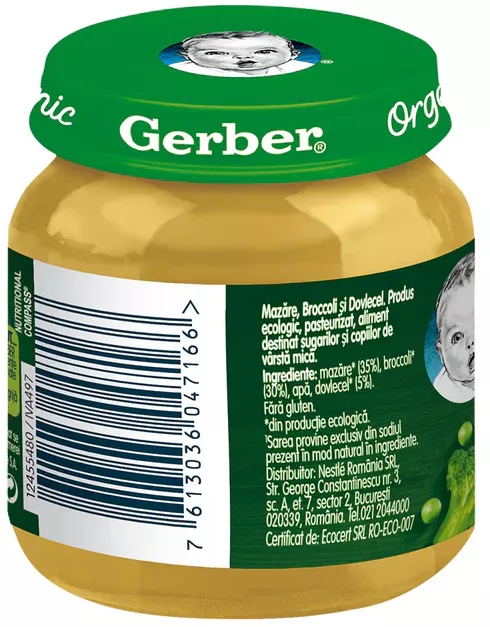 Gerber Broccoli GERBER Bio piure mazare broccoli si dovlecel 125 g f56q_549810357