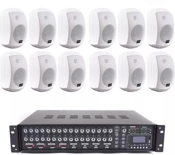 Sistem Sonorizare Strand 12 boxe Master Audio XB640W 480W bluetooth USB - imagine 1
