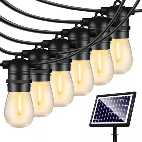Ghirlanda Luminoasa Solara 15m cu 15 Becuri LED 1W ST45 E27 IP65