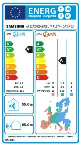 Aer conditionat SAMSUNG AR12TXHQASINEU/AR12TXHQASIXEU 12000 BTU Fast cooling Auto restart A++/A++ Inverter Alb