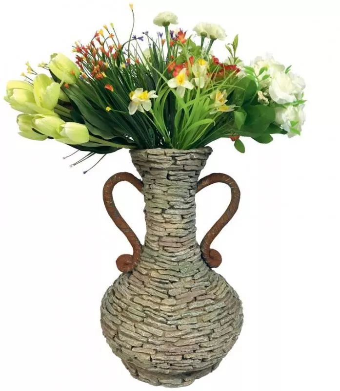 Decorațiune grădină, ceramică, ghiveci, 27x27x40 cm — imaginea 4