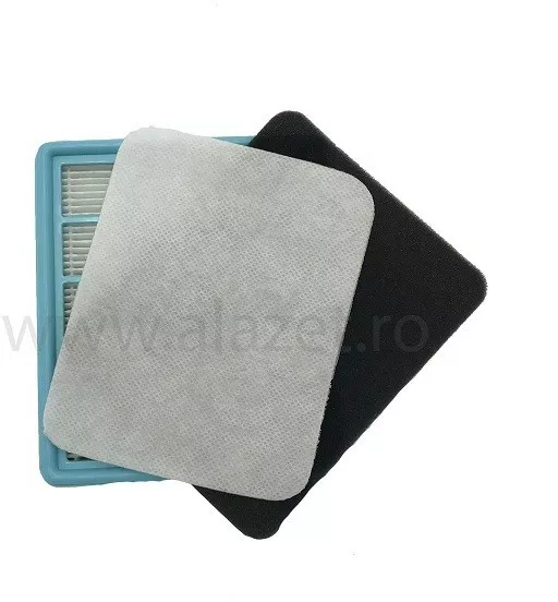 Set Di 2 Filtri Di Ricambio Per Aspirapolvere Philips PowerPro Compact E Marathon Compact - 3 Pezzi Per Set - Compatibile Con FC8010/01 - Filtro Motore + Spugna + HEPA - 4