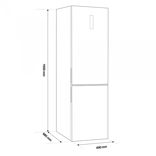 Combina Frigorifică Samus SCX486NFE 347 L Full No Frost Clasa energetică E Termostat electronic reglabil 3 sertare la congelator H 195 cm — imaginea 4