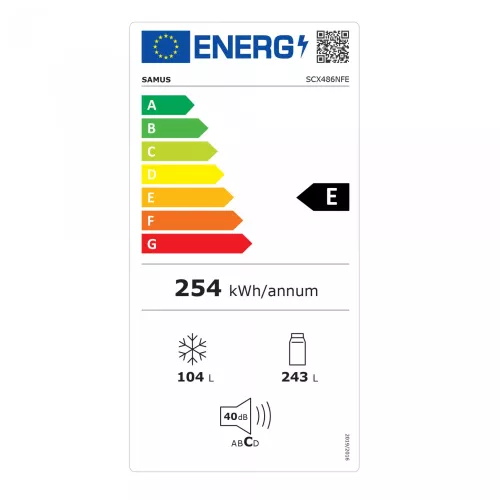 Combina Frigorifică Samus SCX486NFE 347 L Full No Frost Clasa energetică E Termostat electronic reglabil 3 sertare la congelator H 195 cm — imaginea 6