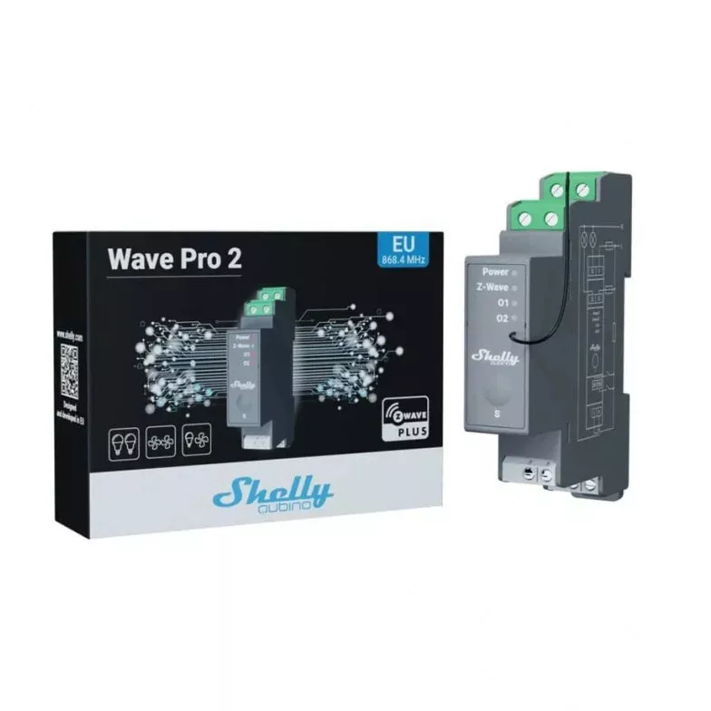 Releu inteligent Shelly Qubino Wave Pro 2 16A 2 canale Z-Wave gacv ...