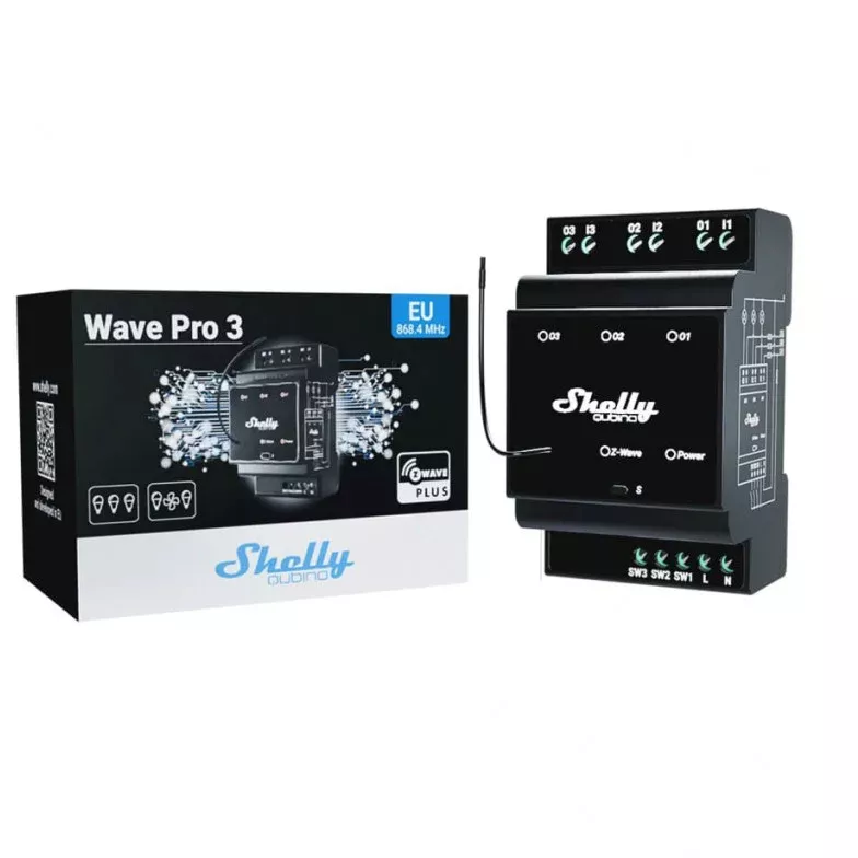 Releu inteligent Shelly Qubino Wave Pro 3 16A 3 canale contacte uscate ...
