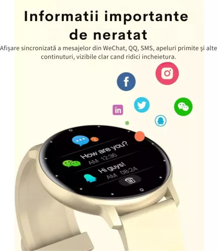 Ceas smartwatch si bratara fitness compatibil Apple Iphone Android