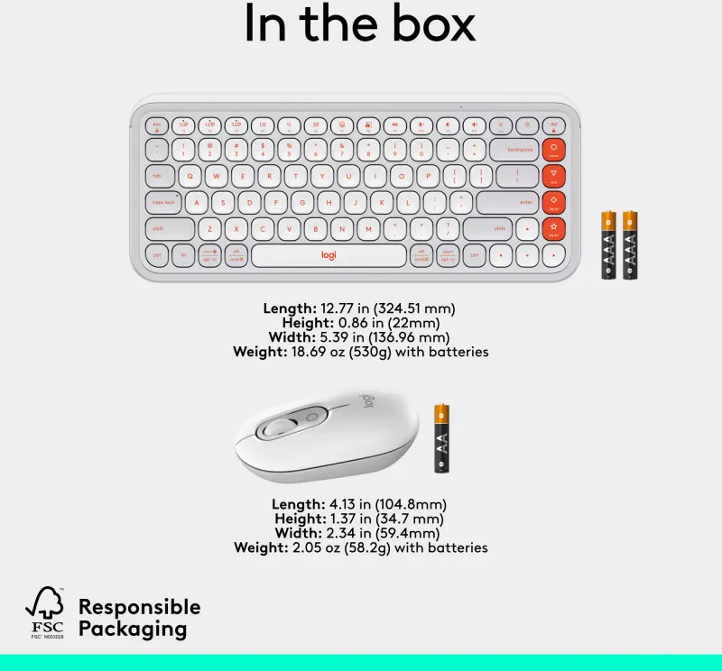 Kit periferice Logitech Pop Icon Combo Bluetooth Off-White