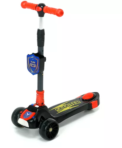 Trotineta pentru copii cu roti iluminate reglabila neagra ymqh_225792278