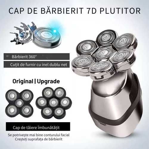 Aparat de Ras Electric 7-in-1 Multifunctional ANDROTEK® Rezistent la Apa