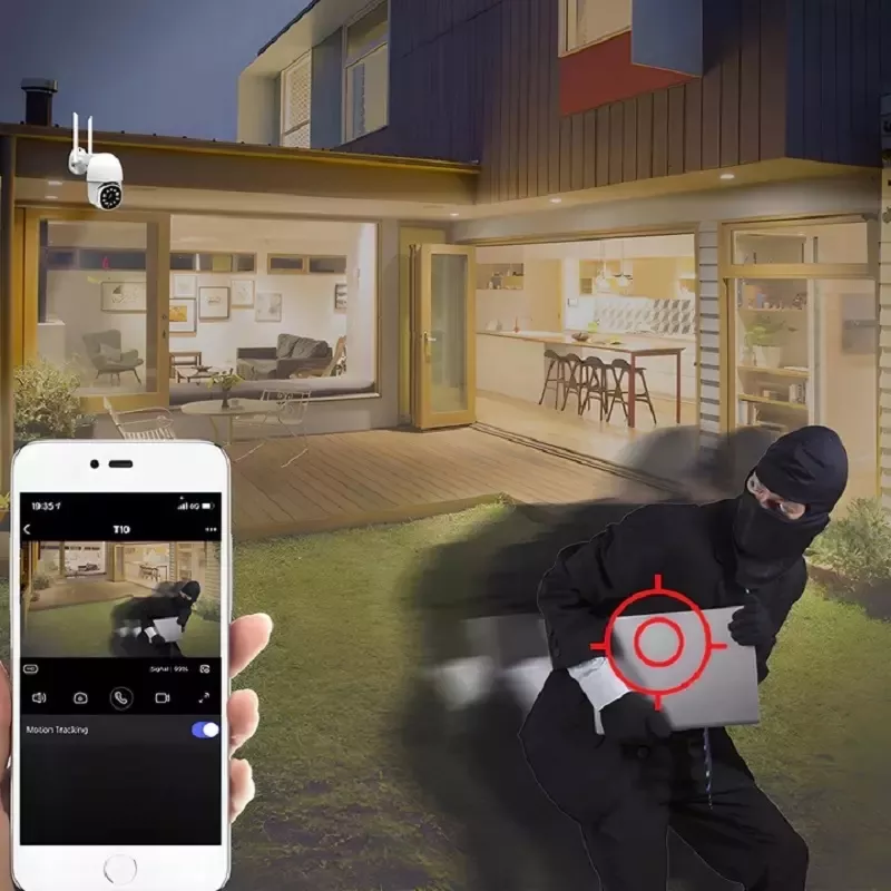 Camera supraveghere IP de exterior rotativa WiFi ZOOM 2MP 2MPx Gonga® Alb