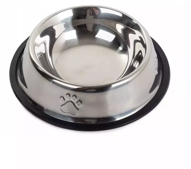Castron din inox antiderapant pentru caini model labuta Gonga® Argintiu 0.5 L