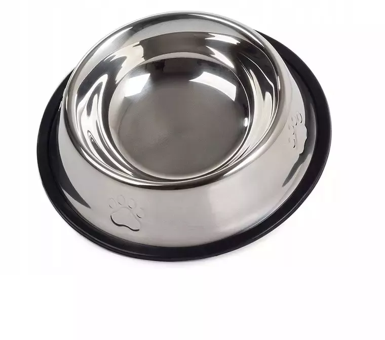 Castron din inox antiderapant pentru caini model labuta Gonga® Argintiu 0.5 L