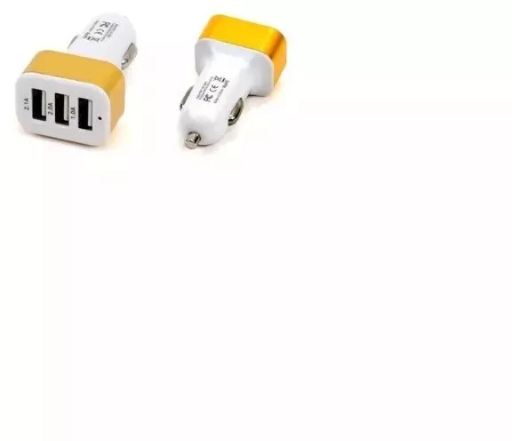 Incarcator auto cu 3 porturi USB Gonga® Auriu