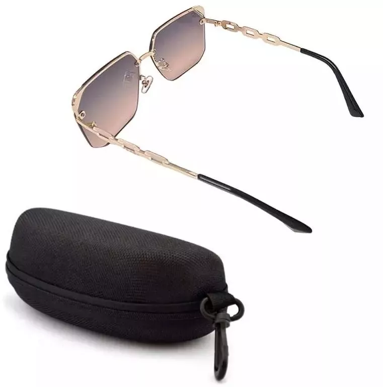 Ochelari De Soare Polarizati M22 SIKS Cu Lentile In Gradient Negru/Maro Insertie Brat Tip Lant Alb De Condus + Toc Cadou