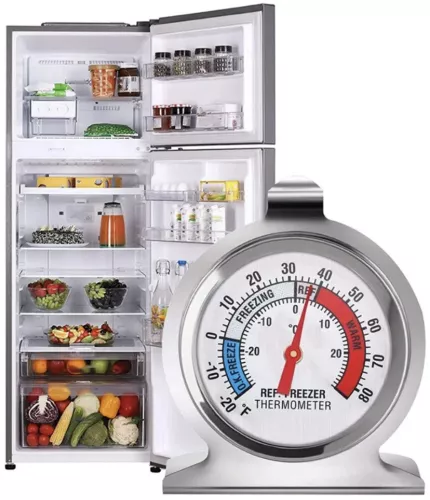 Termometru metalic Pufo pentru frigider congelator sau camere frigorifice interval -20° C / + 80° C