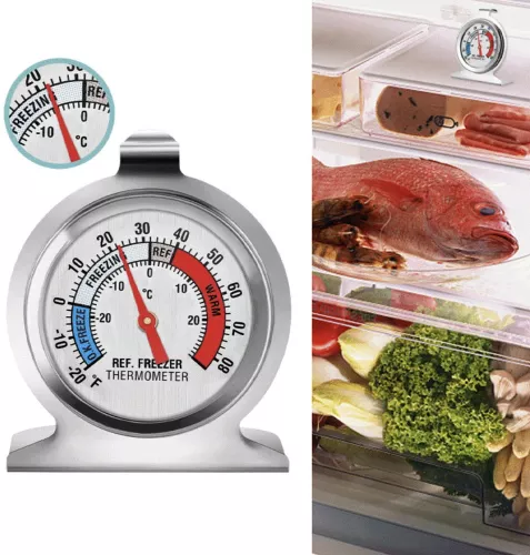 Termometru metalic Pufo pentru frigider congelator sau camere frigorifice interval -20° C / + 80° C