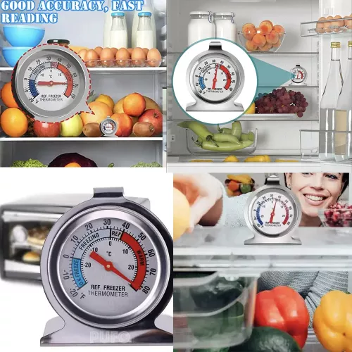 Termometru metalic Pufo pentru frigider congelator sau camere frigorifice interval -20° C / + 80° C