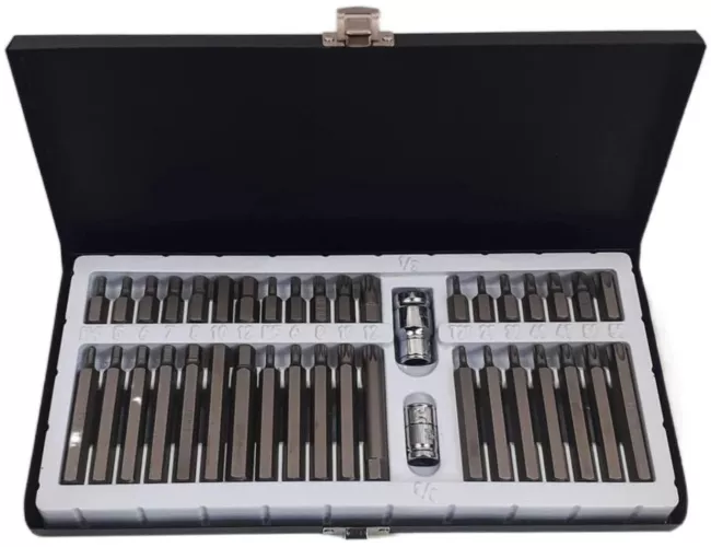 JEUCLEL Set 20 Chiavi Per Tappo Olio 3/8'' – Bussole Quadrate, Esagonali, Triangolari, Torx E Spline Per Riparazione Auto