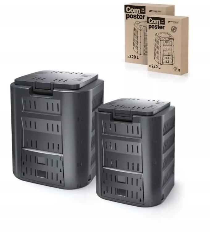 Compostor de gradina 320 L negru Compogreen IKST320C-S411 - cel.ro