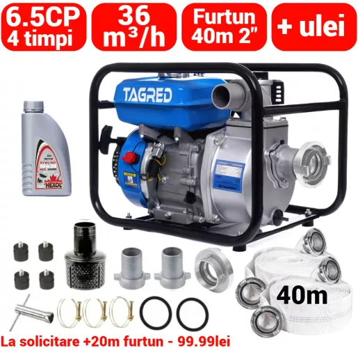 Motopompa A Benzina XPOtool 8000 L/h - Pompa Acqua 2 Tempi Per Giardino E Emergenze - Foto 7