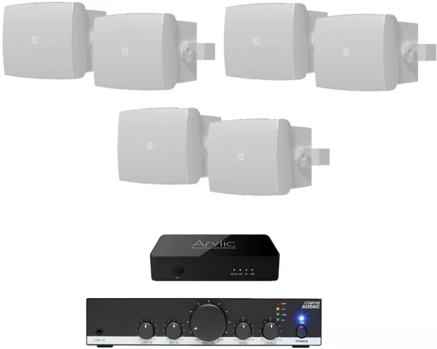 Sistem Audac 6 boxe albe WX302MK2 WI-FI Bluetooth radio internet