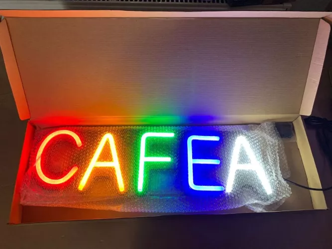 Reclama luminoasa neon LED CAFEA - ideala pentru spatii comerciale