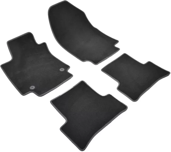 MOTOS Velours Basic vloermatten auto compatibel met Renault Clio III 2005-2012 past ook op de Grand Tour versie - Basic, Materiaal, Rood vloermatten - Ervaar nieuw rijcomfort met een velours vloermatt