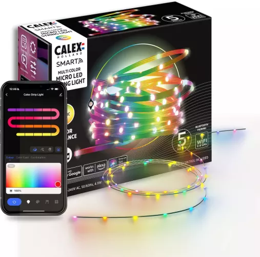 Benzi LED Calex Smart Gaming Micro LED RGBIC IP20 4.9W 50 leduri 5m