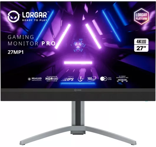 LORGAR 27" 160Hz IPS 1ms MiniLED Pro 27MP1, 4k UHD (3840x2160), AMD FreeSync, NVIDIA G-Sync Compatible, HDR 1000, Iluminare - imagine 1