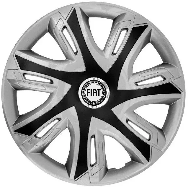 Set 4 capace roti Supernova Silvear and Black R16 pentru gama auto Fiat ...
