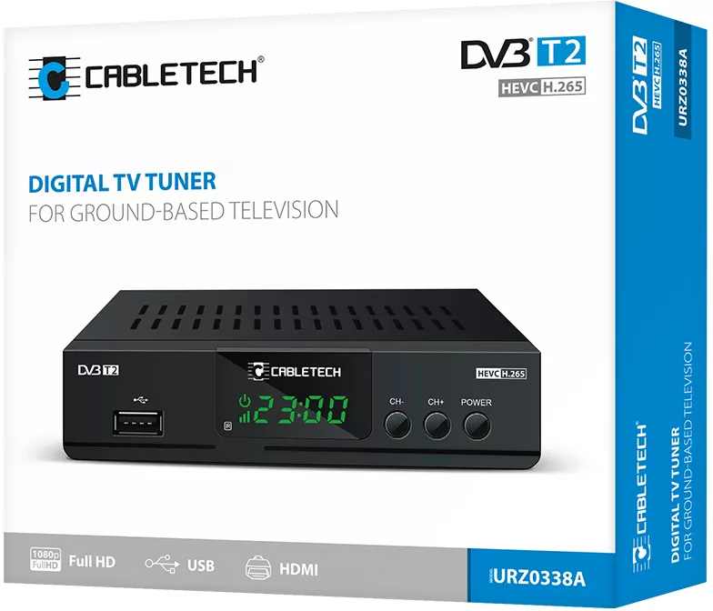 Receptor Digital Terestru TV Tuner DVB-T2/DVB-T H.265 HEVC LAN USB