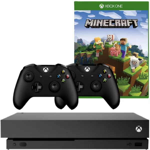 Consola Microsoft Xbox One X 1TB NEGRU + 2 Controllere + Joc Minecraft