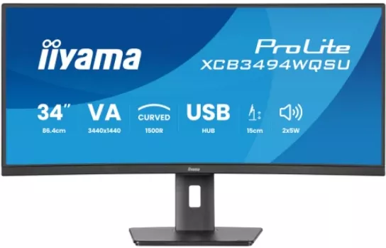 curbat Iiyama 34" 120Hz IPS 0.4ms VA Dell WQHD 3440x1440 HDMI DisplayPort Boxe negru - imagine 1