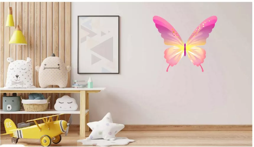 Sticker decorativ Fluture Roz 69 cm 7660ST