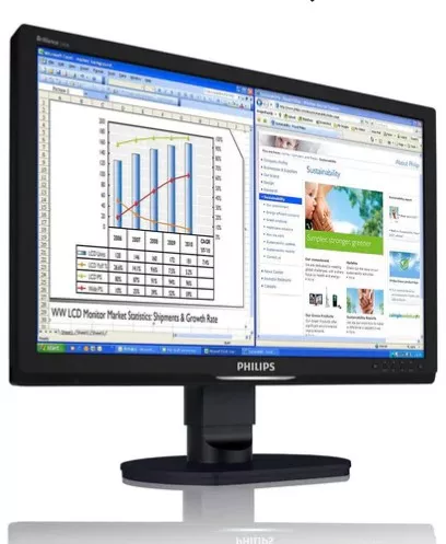 Monitor Second Hand PHILIPS 240B4Q LED Diagonala 24 inch Stare Foarte ...