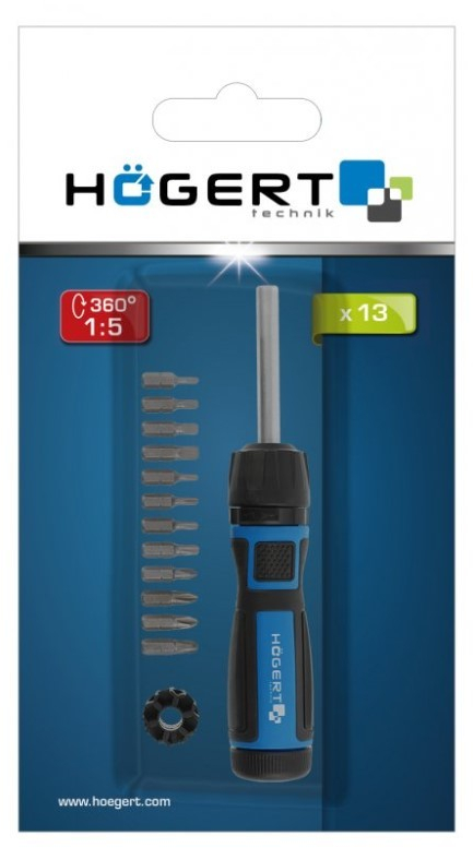 Adaptor biti Hogert HT1S215 cu angrenaj 13 elemente