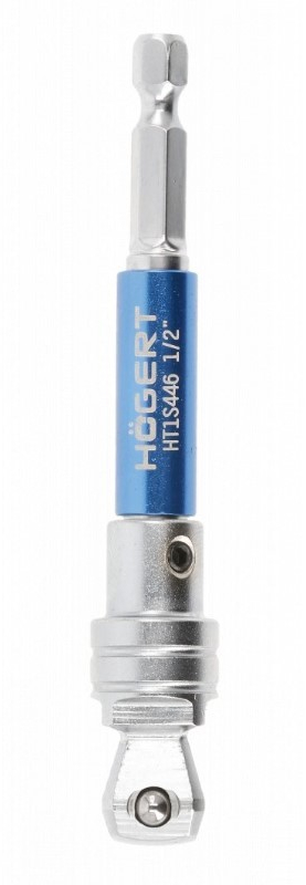 Adaptor pentru biti Hogert 1/2 cu fixare 1/4 CrV 100 mm