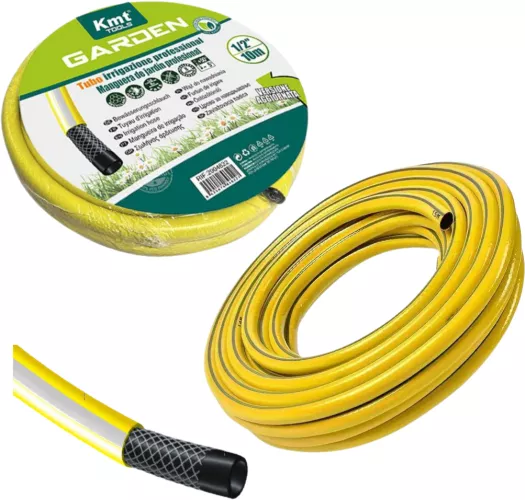 KMT Tools 2904622 Furtun de gradina din PVC ranforsat cu 3 straturi de ...