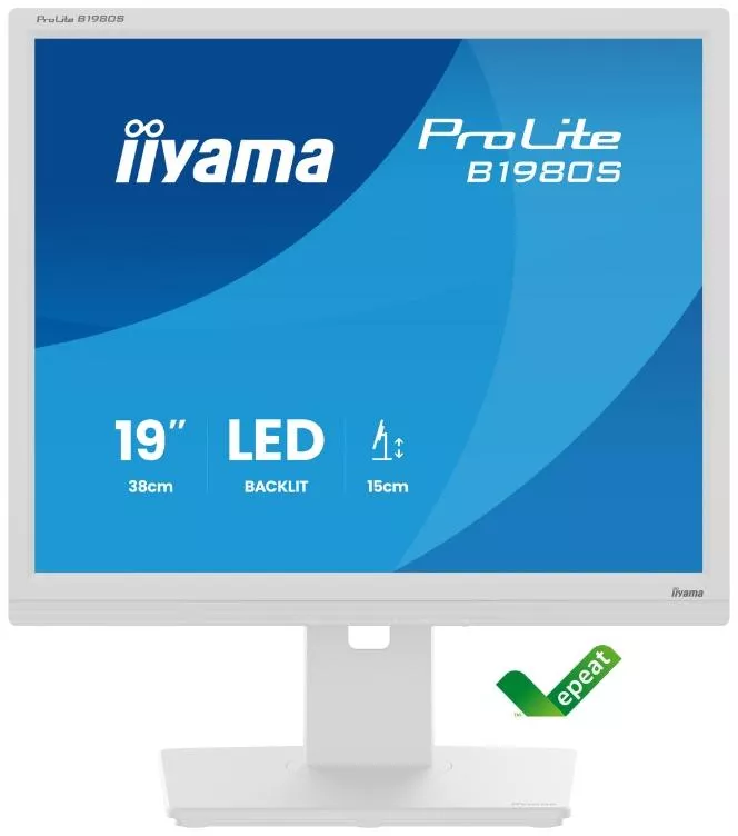 Iiyama 19" 3ms HDMI DisplayPort Boxe Pivot alb - imagine 1
