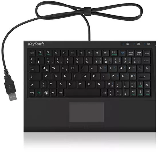 Tastatura office KeySonic ACK-3410(US) USB Layout US Touchpad (Negru) — imaginea 5