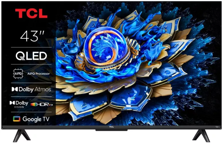 Televizor Smart 108 cm 43" 4K QLED TCL 43T69C UltraHD Clasa G