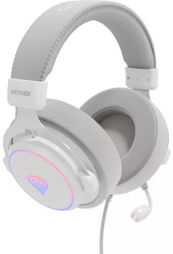 Casti cu microfon Genesis Neon 764 USB White NSG-2170 - cel.ro